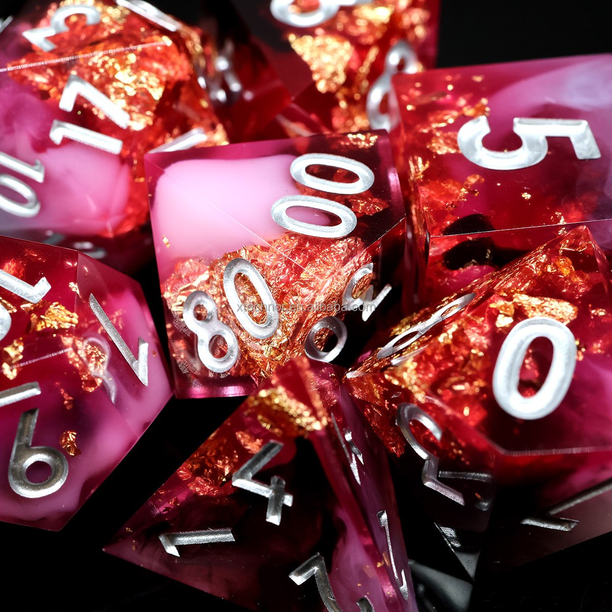 Custom Resin DnD Dice Set Sharp Edge Polyhedral Dice For Board Game d&d rpg Full Set Dice-The Last Warrior
