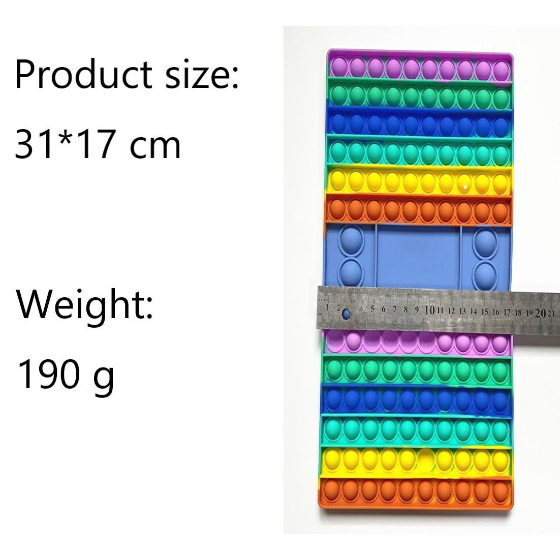 Fidget Chess Board Game Rainbow Game Chess Board with Dice Large Bubble Popping Sensory Toy for Kids and Adults