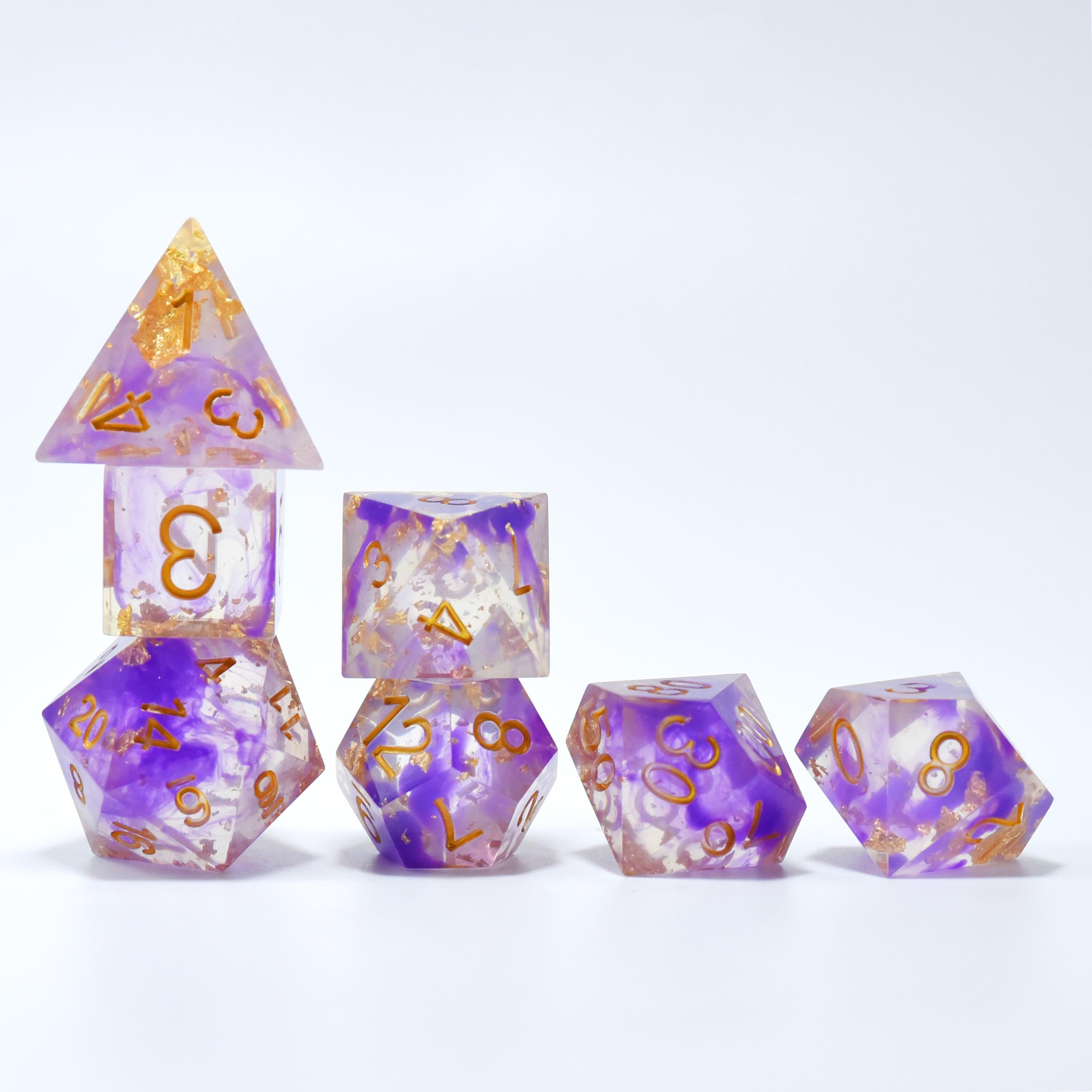 Custom Logo Plastics Dice Set For Dragon and Dungeon RPG Board and Card Games Polyhedral Resin Edge Dnd Dices
