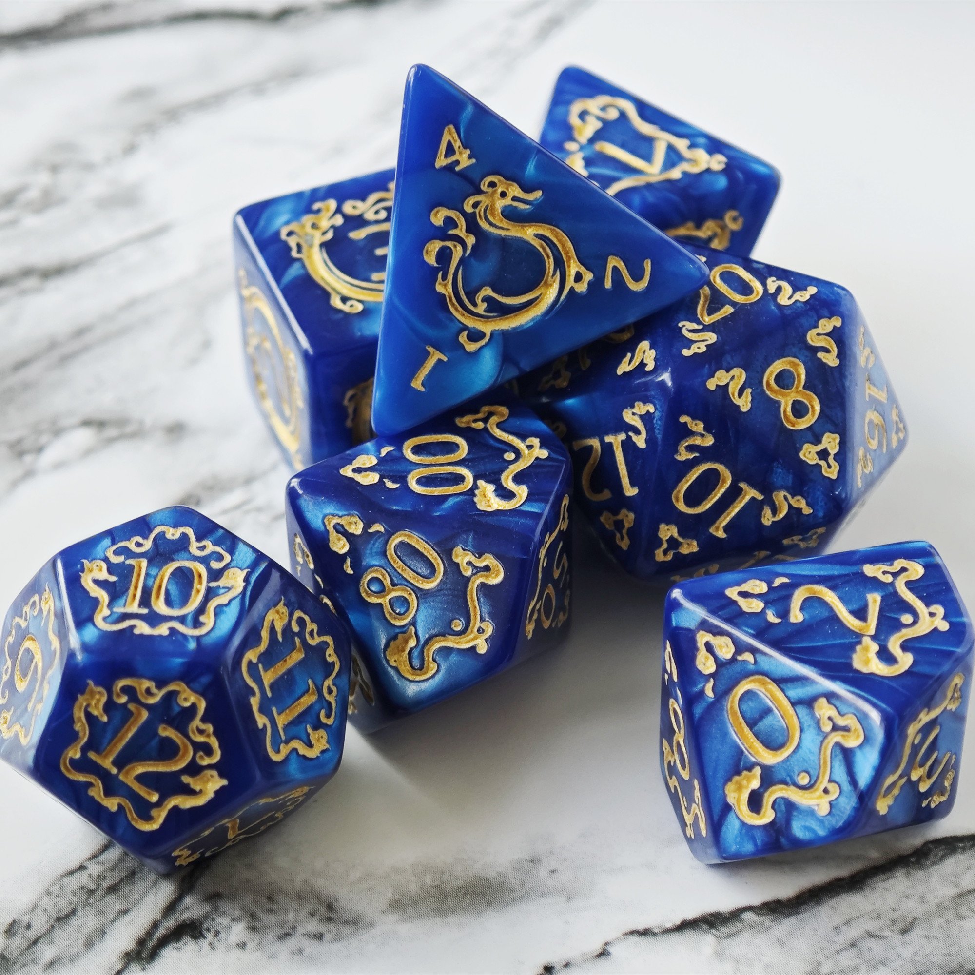 MINI PLANET DND Dice Set Polyhedral Dungeons and Dragons Acrylic Colored Dice Set For TRPG Wholesale Acrylic Plastic Dice Black