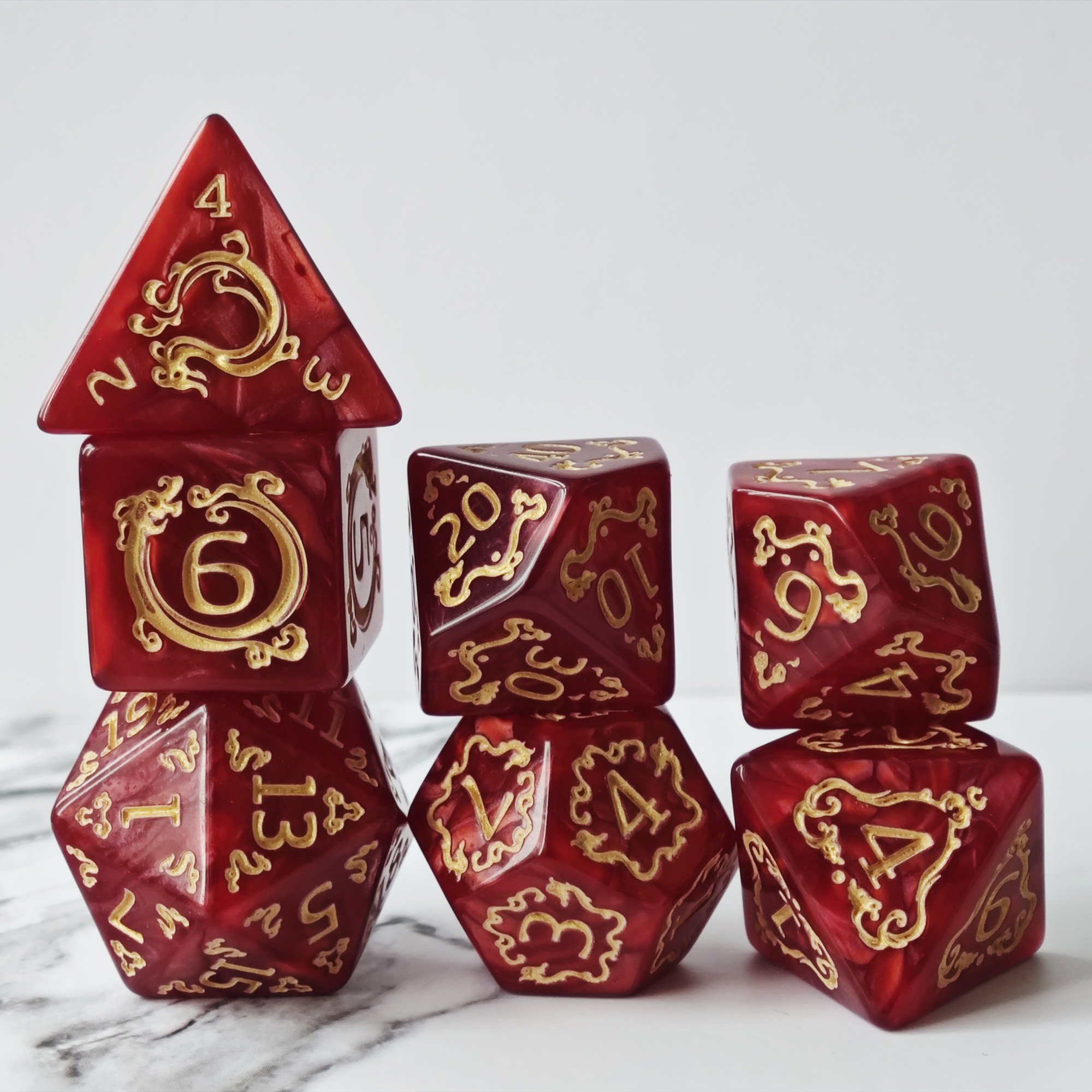 MINI PLANET DND Dice Set Polyhedral Dungeons and Dragons Acrylic Colored Dice Set For TRPG Wholesale Acrylic Plastic Dice Black