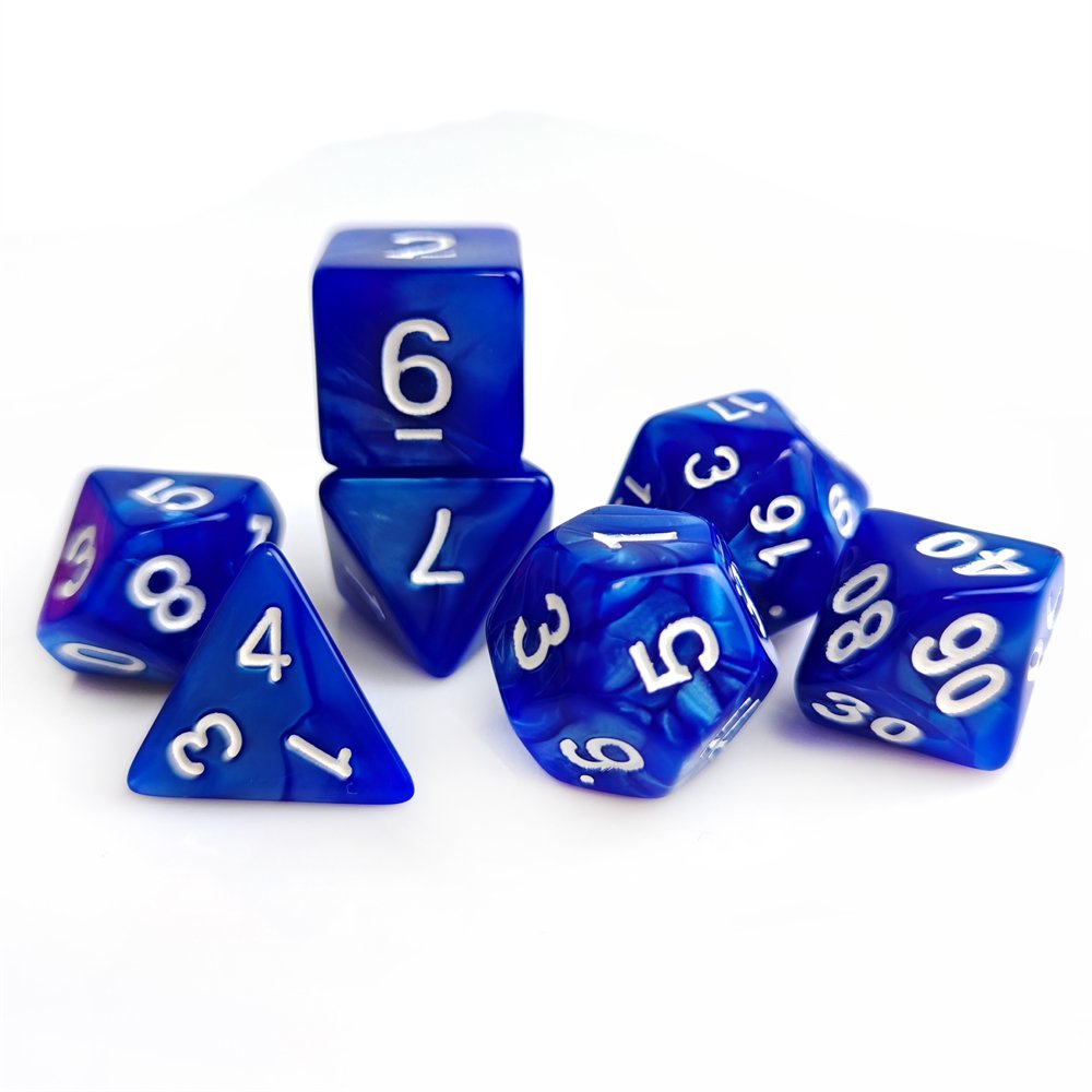 Factory Wholesale Acrylic Rolling Dice Table Game Dice 7pcs d4 d6 d8 d10 d12 d20 d% Polyhedral Plastic DND Dice set