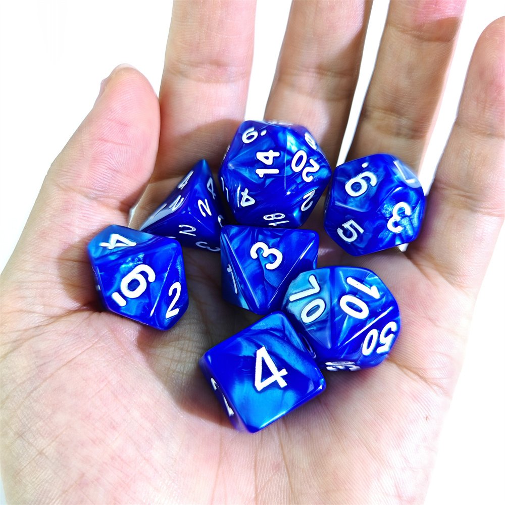 Factory Wholesale Acrylic Rolling Dice Table Game Dice 7pcs d4 d6 d8 d10 d12 d20 d% Polyhedral Plastic DND Dice set