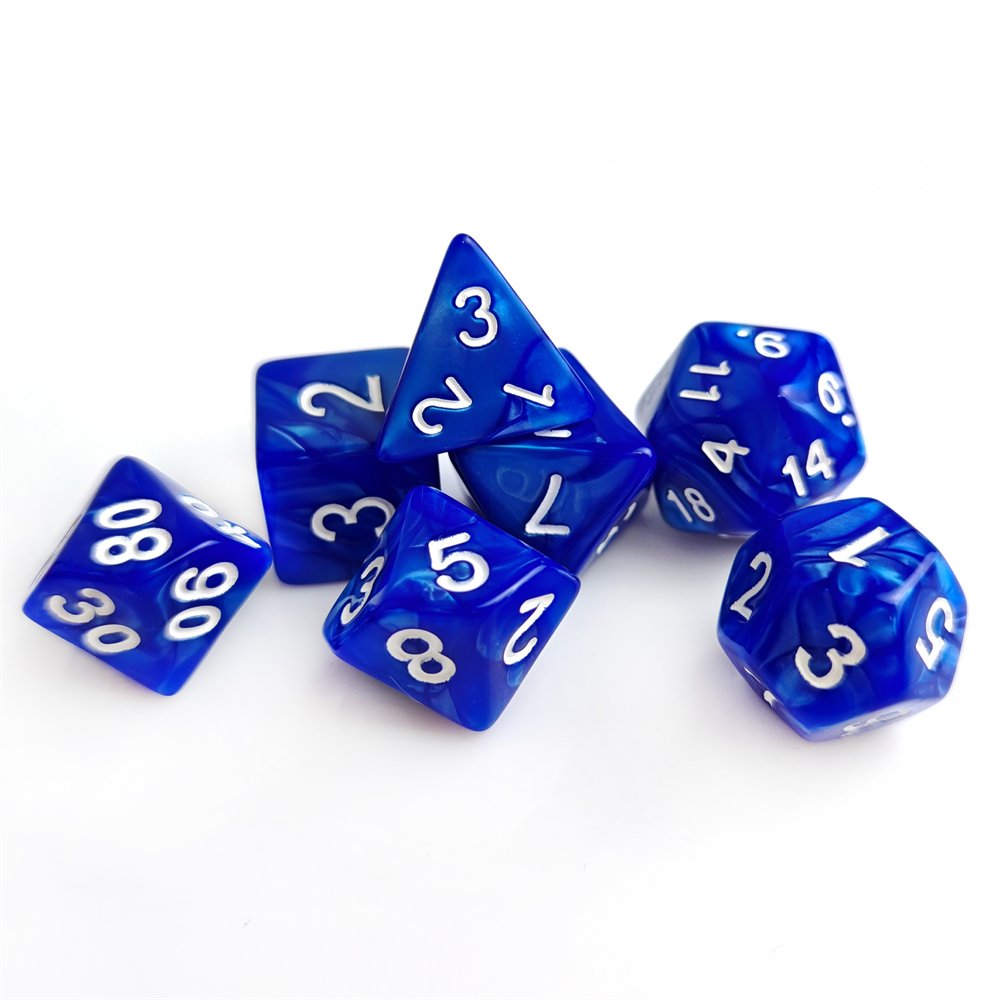 Factory Wholesale Acrylic Rolling Dice Table Game Dice 7pcs d4 d6 d8 d10 d12 d20 d% Polyhedral Plastic DND Dice set