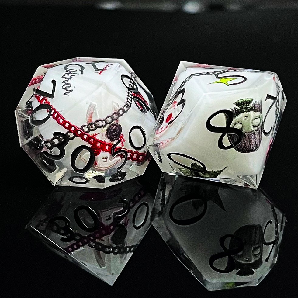 dnd handmade Halloween magnetic quicksand box and new dice style Scary rabbit doll
