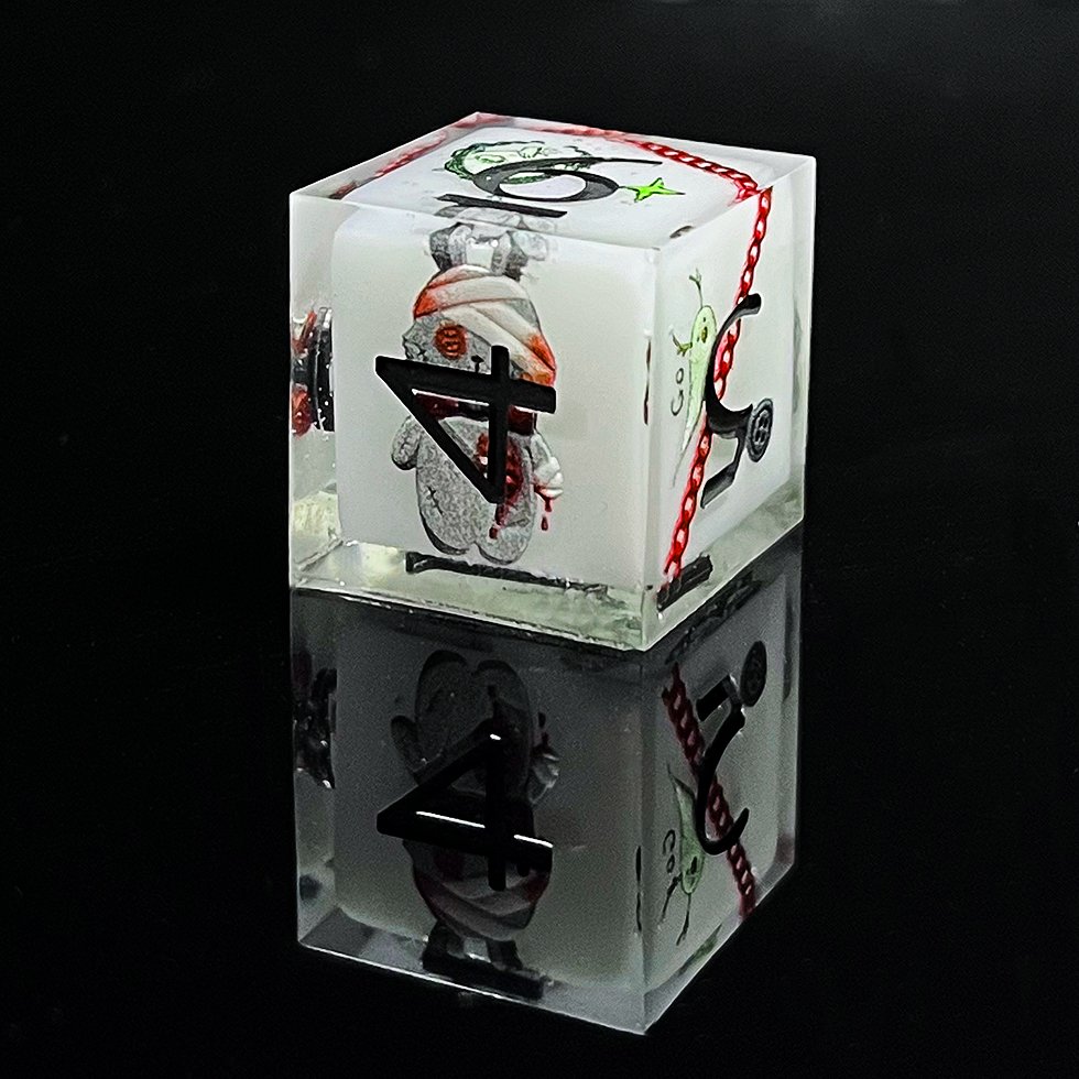 dnd handmade Halloween magnetic quicksand box and new dice style Scary rabbit doll