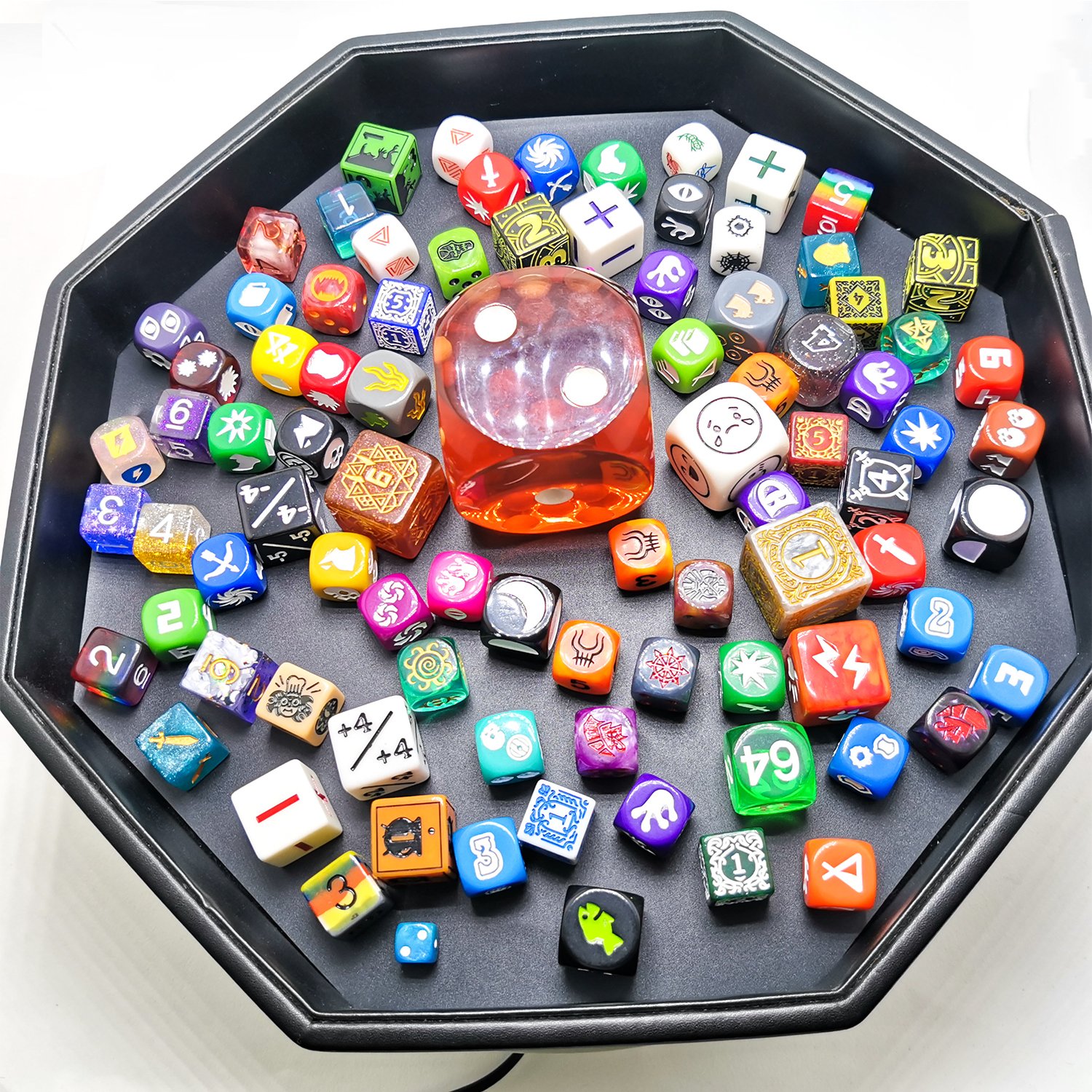 Custom Printed Dice Resin 6 Sides Board Dice Plastic 16mm 30mm 40mm D4 D6 D8 D10 D12 D20 Acrylic Story Dice DND for Board Game
