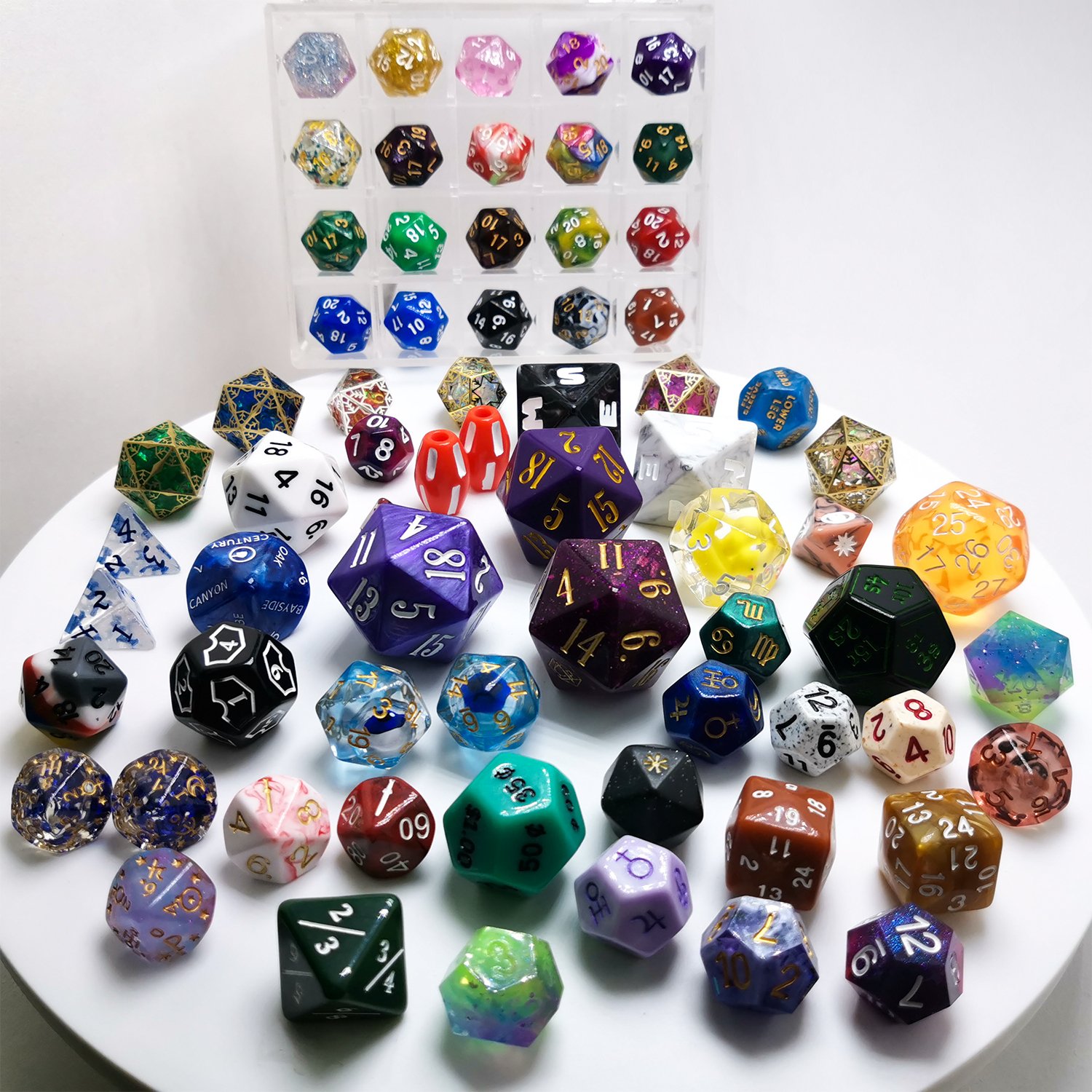 Custom Printed Dice Resin 6 Sides Board Dice Plastic 16mm 30mm 40mm D4 D6 D8 D10 D12 D20 Acrylic Story Dice DND for Board Game