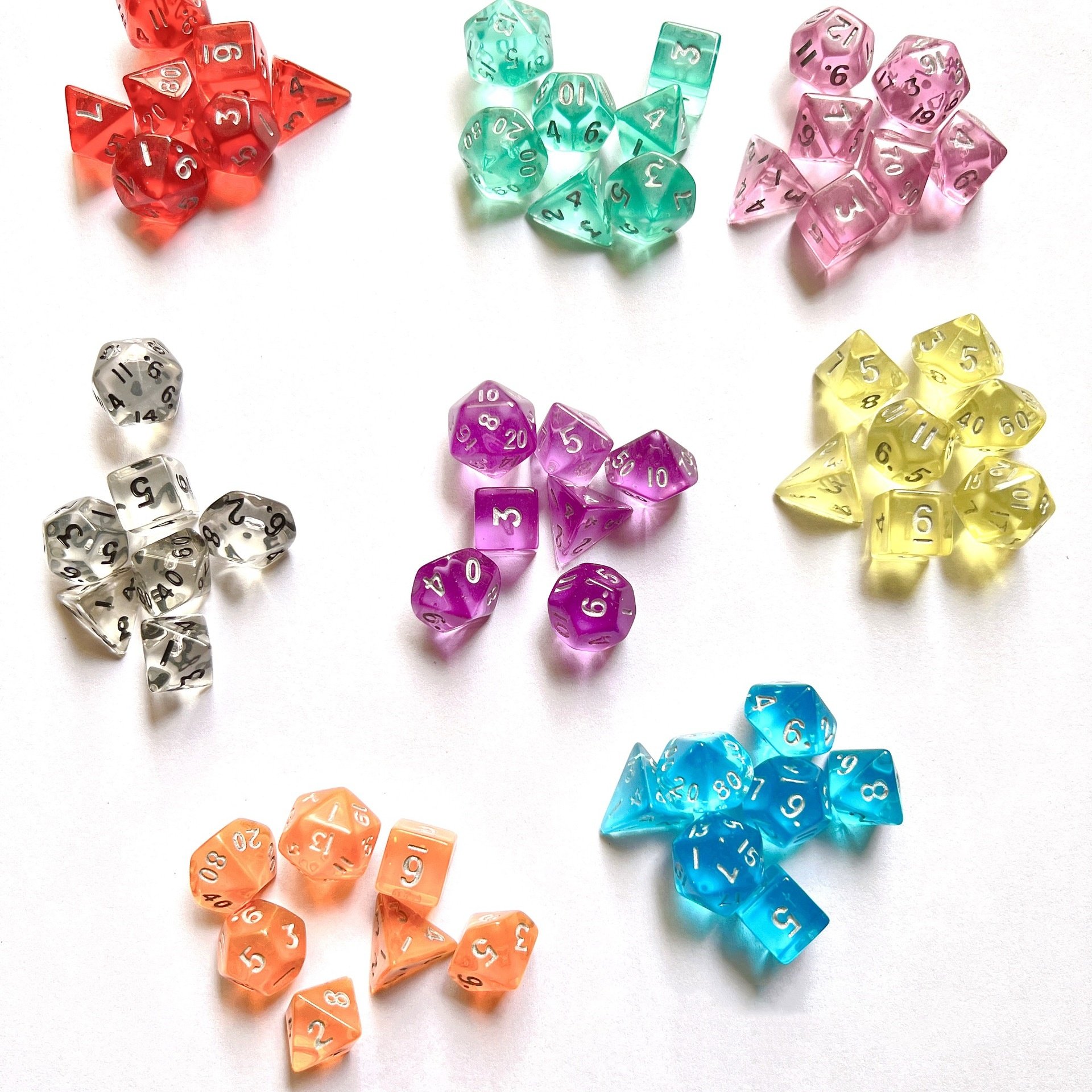 Multidimensional Colored Acrylic Dice Set Educational Cultural Mini Counting Dice Supplies