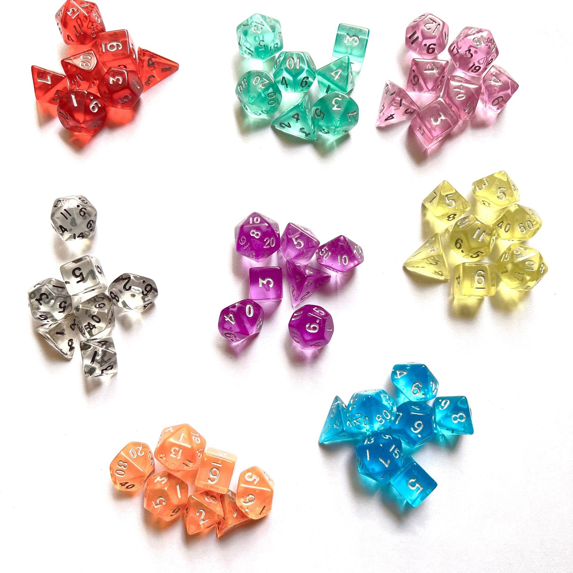 Multidimensional Colored Acrylic Dice Set Educational Cultural Mini Counting Dice Supplies