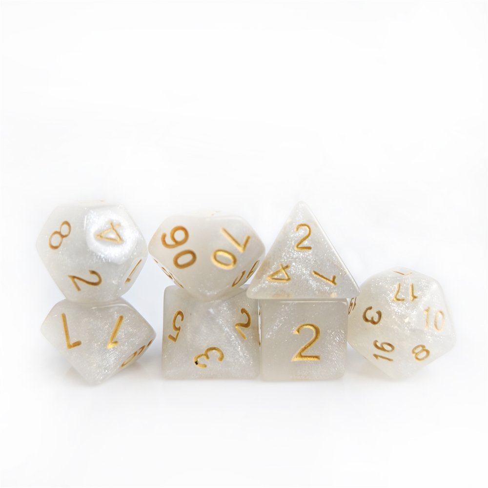 Polyhedral Acrylic Dice Set Custom Wholesale D4, D6, D8, D10, D%, D12,D20 DND Glitter Dice for Dungeons and Dragons Table Game