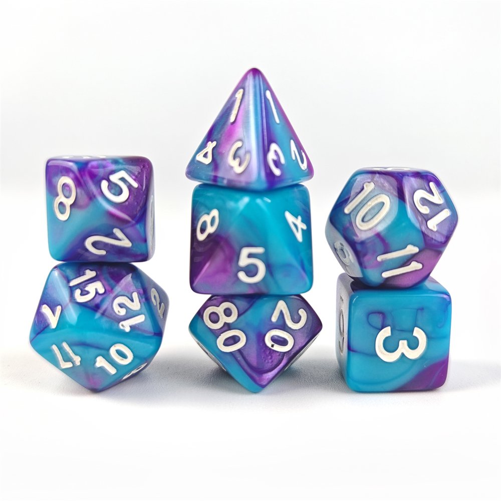 In Stock Wholesale 7pcs D20 Dice 20 Sided Colorful Dice Polyhedral Acrylic Dice for Adult DND RPG Board Game
