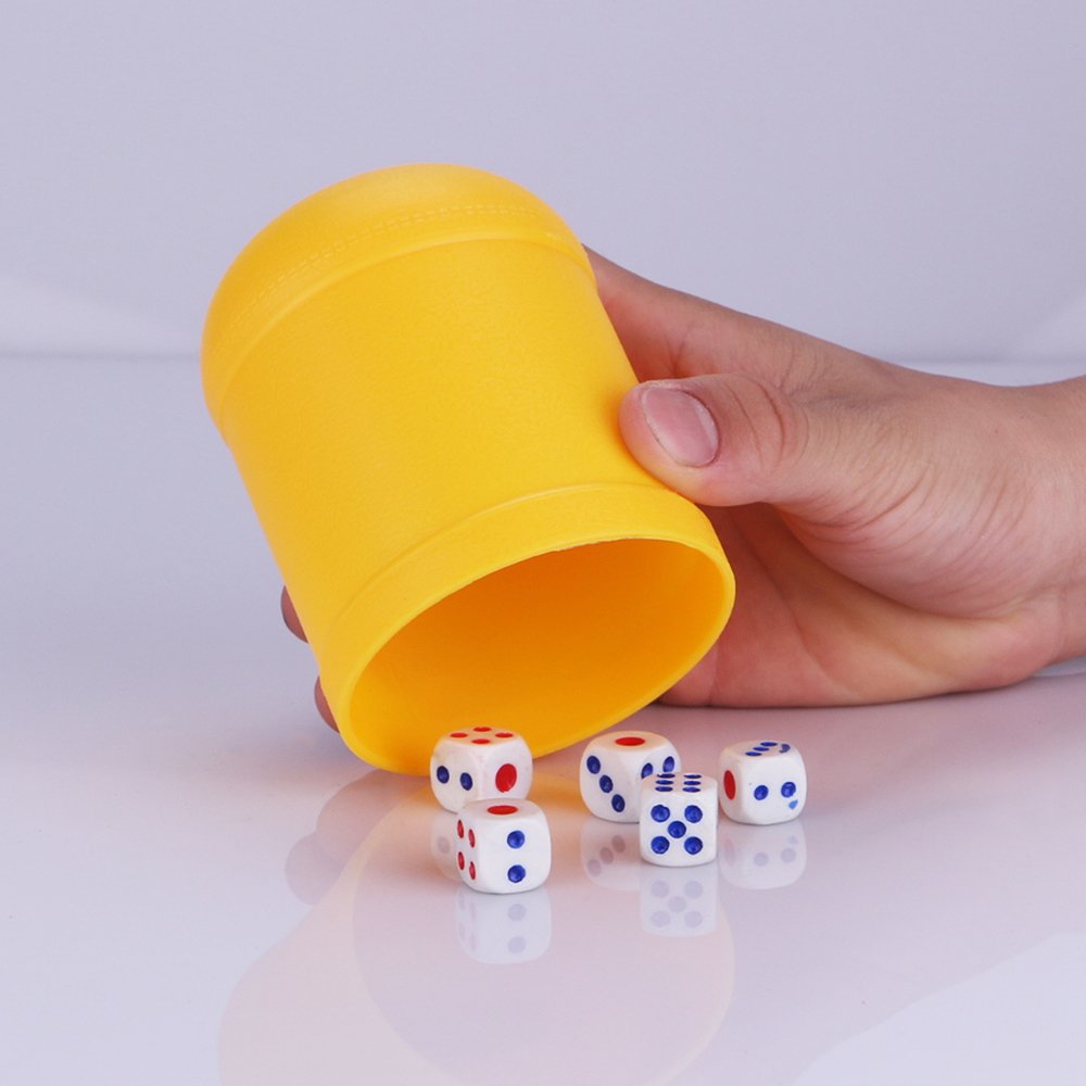 Fashion high quality muitl color durable acrylic plastic bar dice set with cup