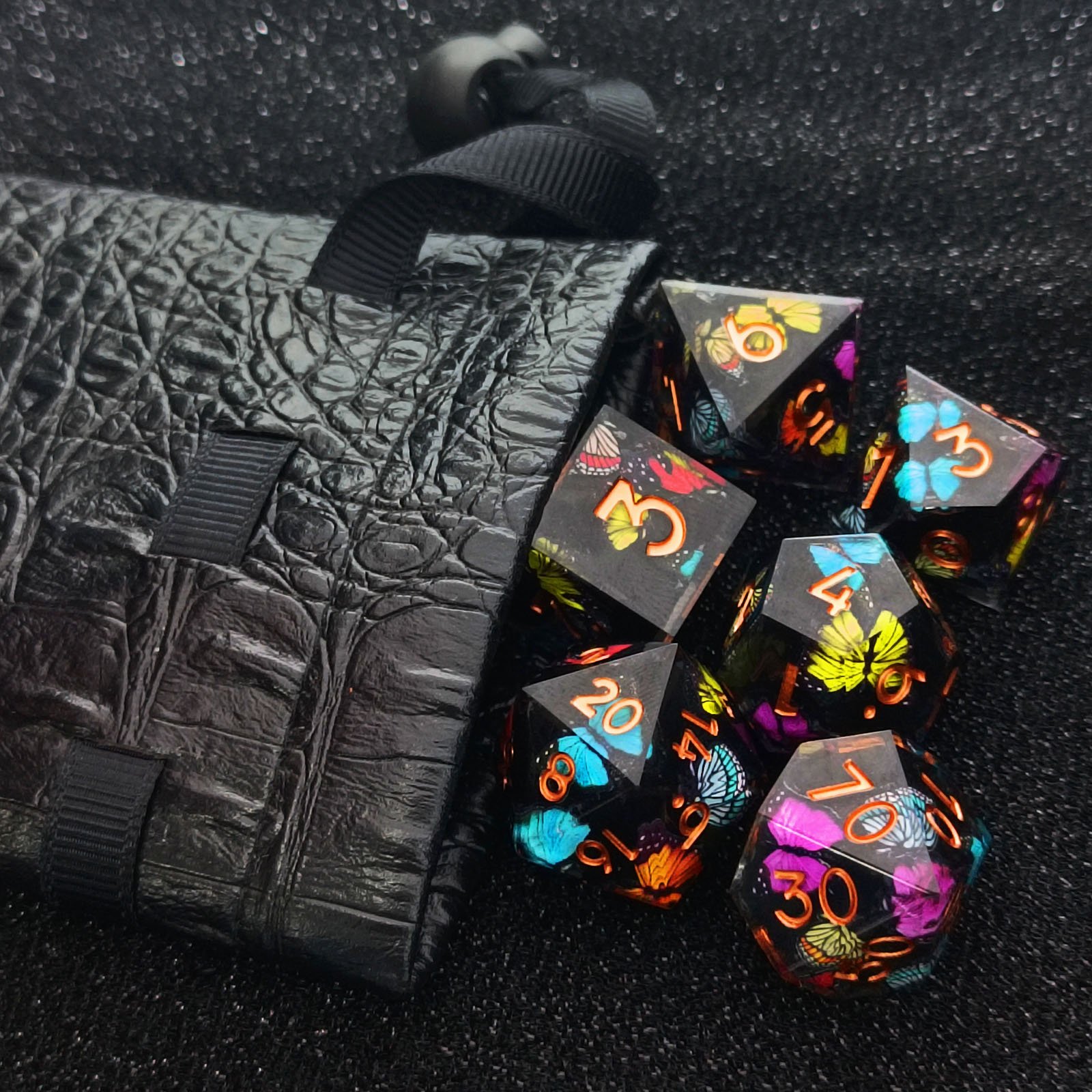 Unique Colourful Butterfly Resin Dice Colourful 20mm Roleplay Dice Game DND Resin Dice