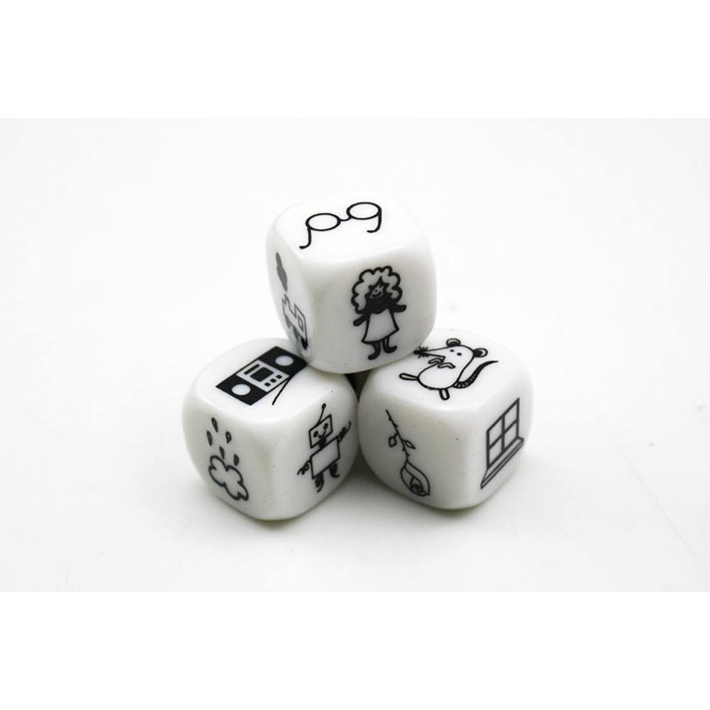 20mm white round corner acrylic 6 images printing custom dice for kids game with shrinking bag