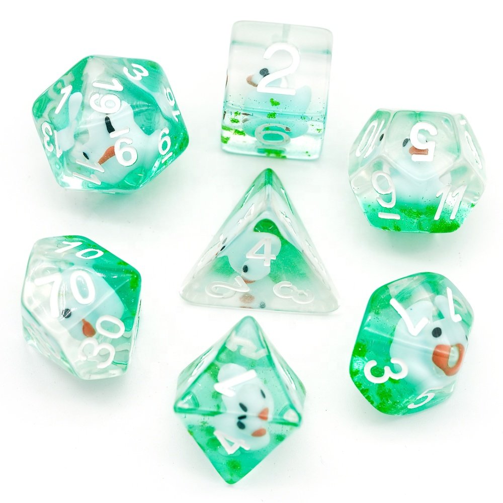 Udixi Resin Custom Made RPG Dice Board Games Role-playing custom logo Duck Dice Set