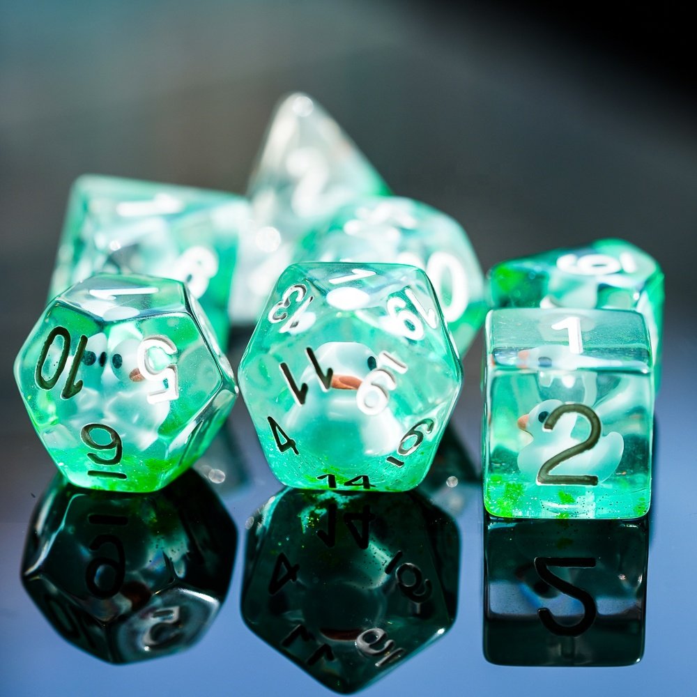 Udixi Resin Custom Made RPG Dice Board Games Role-playing custom logo Duck Dice Set