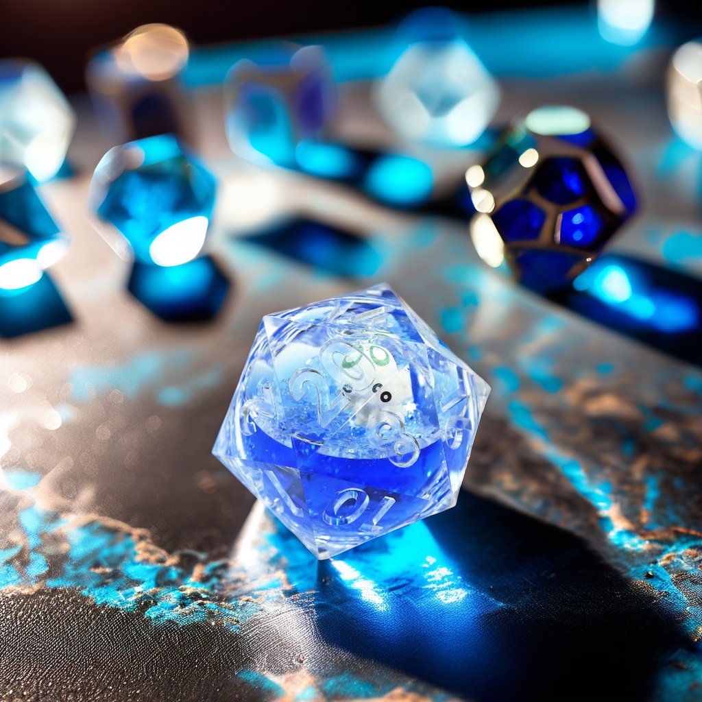 MINI PLANET Handmade D20 Polyhedral Resin RPG Dice Sharp Edge for Dungeons Dragons DND Board Role-Playing Games