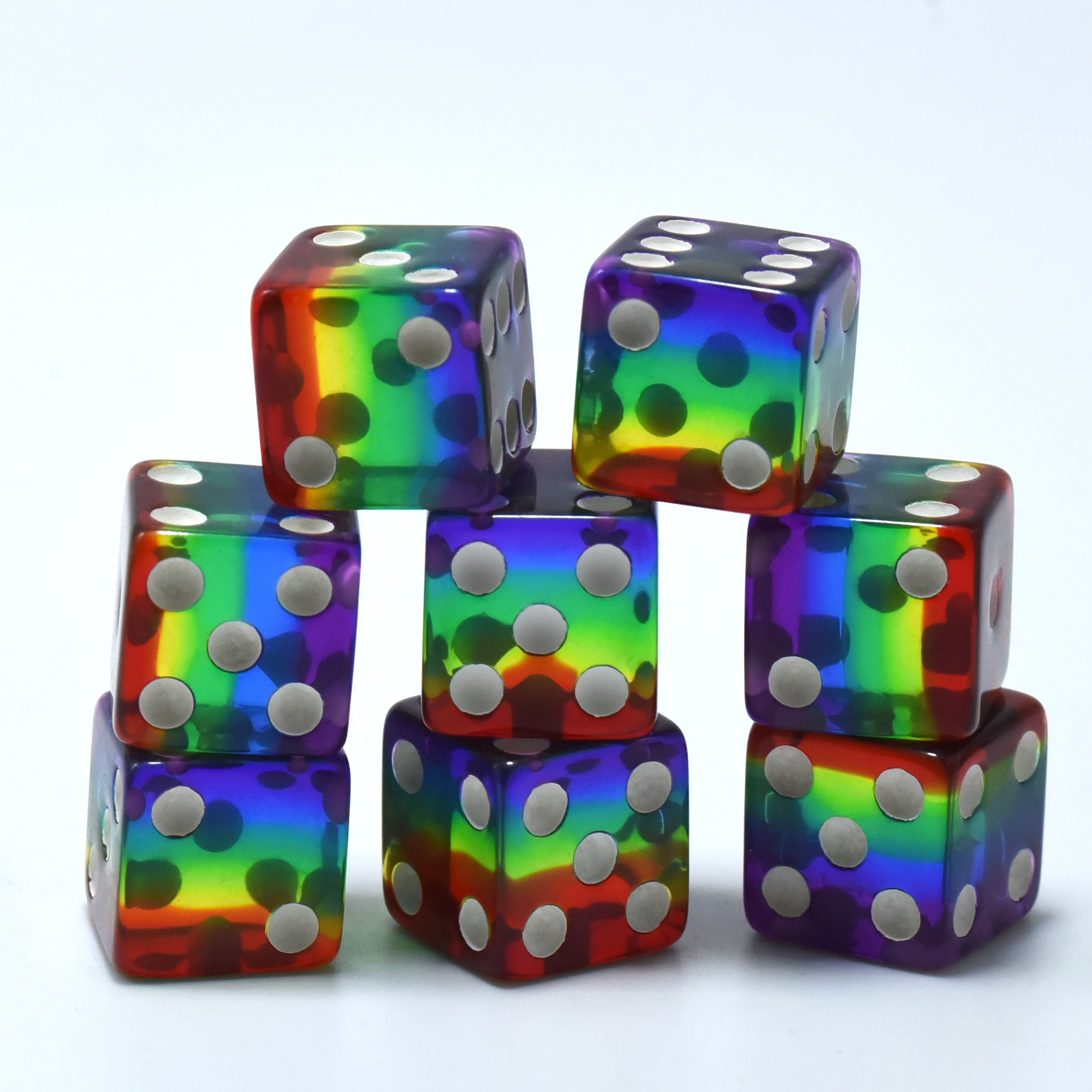 Custom Logo 16mm Colored Resin D6 Polyhedral Dice Plastic Board Games Accessories for DND RPG