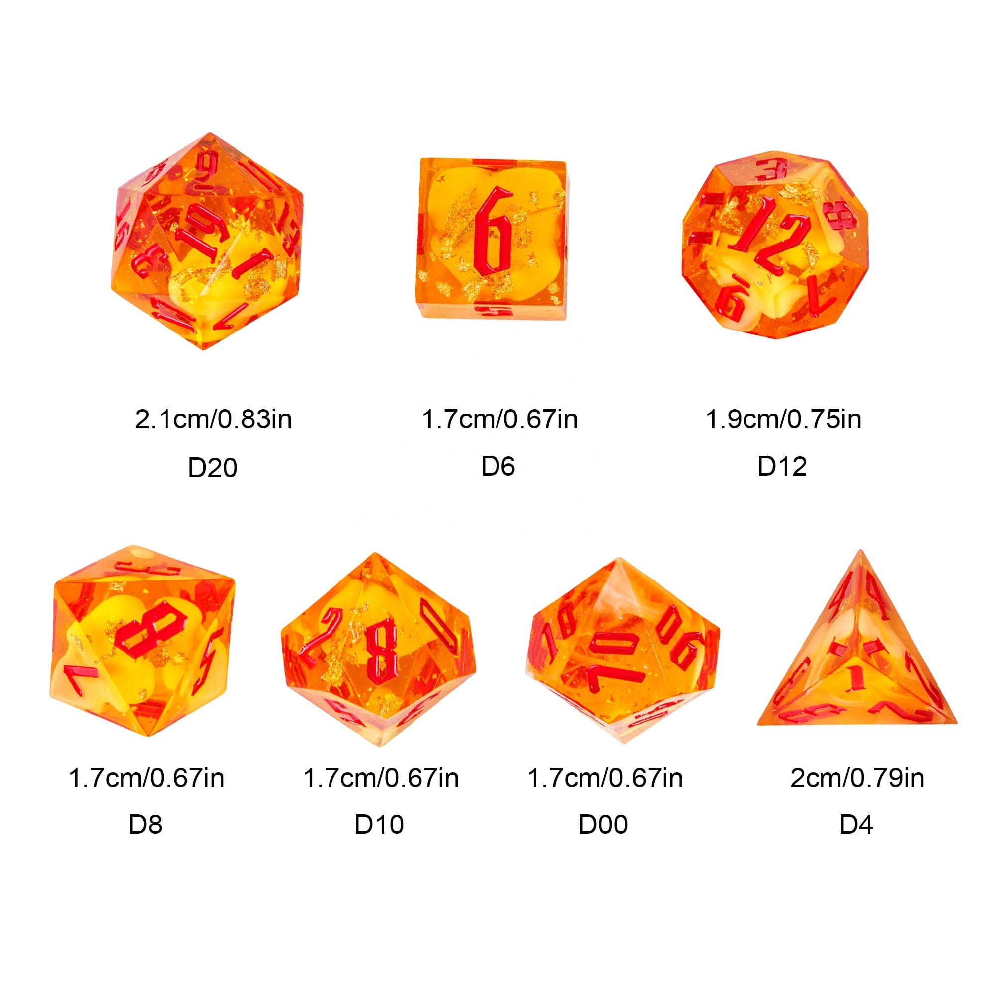 Udixi Custom Handmade Sharp Swirl Gold Foil resin dice Dice Dungeons and Dragons DND board game Dice Set