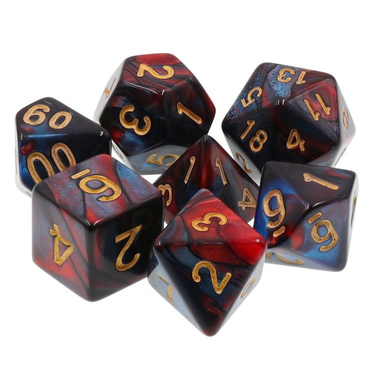 HD Dice Wholesale Custom Polyhedral Dice Set with 7 pcs Custom Color Dice Set