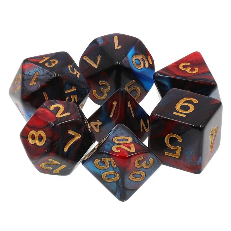 HD Dice Wholesale Custom Polyhedral Dice Set with 7 pcs Custom Color Dice Set