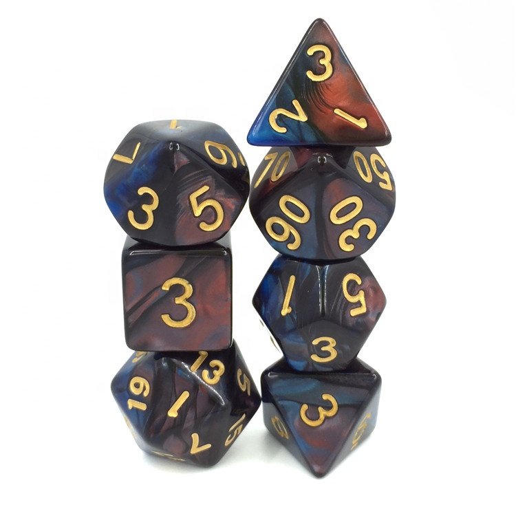 HD Dice Wholesale Custom Polyhedral Dice Set with 7 pcs Custom Color Dice Set