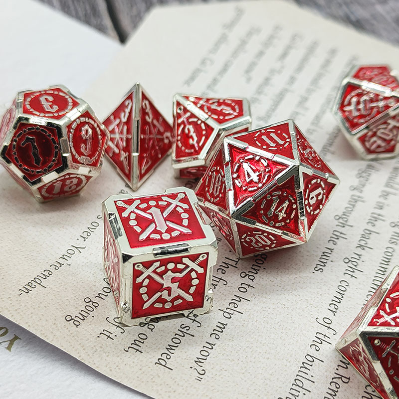 2024 New Style DND Metal Solid Polyhedral Dice Customizable Board Game TRPG Dungeons & Dragons Dice Accessories