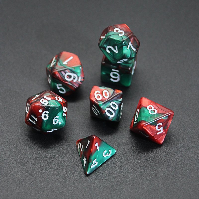 Custom Polyhedral Plastic RPG DND Dice Set Bulk Acrylic Dice Wholesale D4 D6 D8 D10 D% D12 D20 for Tabletop Role Playing Games
