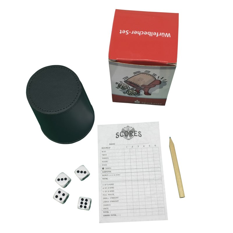 Leather Dice Cup Box Set With Flannel Lining Dice and Score Book Custom Leather Dice Cup Set