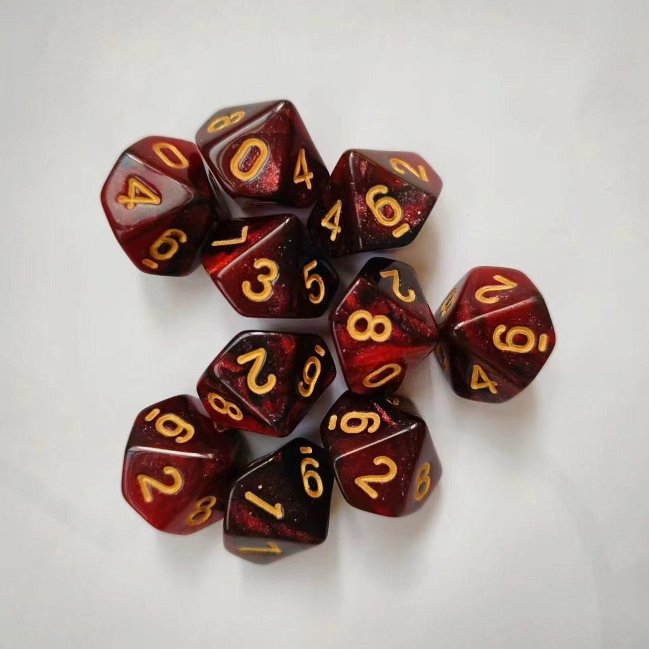 Manufacturers Two color starry sky DND RPG Board Game Polyhedral Custom Acrylic bulk D10 Dice set