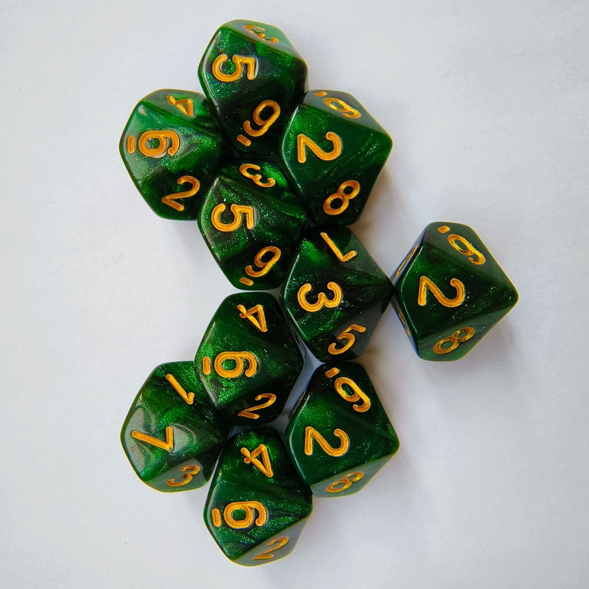 Manufacturers Two color starry sky DND RPG Board Game Polyhedral Custom Acrylic bulk D10 Dice set