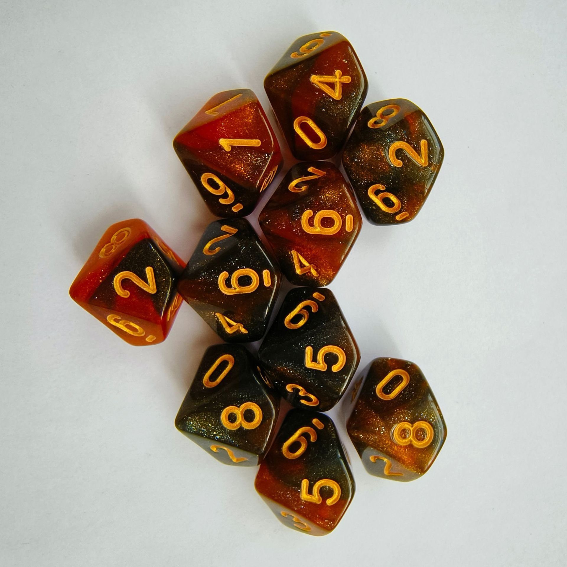 Manufacturers Two color starry sky DND RPG Board Game Polyhedral Custom Acrylic bulk D10 Dice set