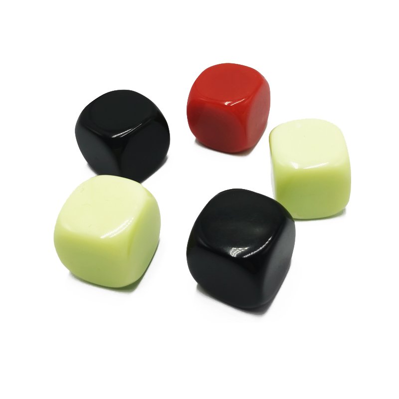 Custom 6 sided dice 16mm white round corner blank acrylic dice cube d6 bulk game dice