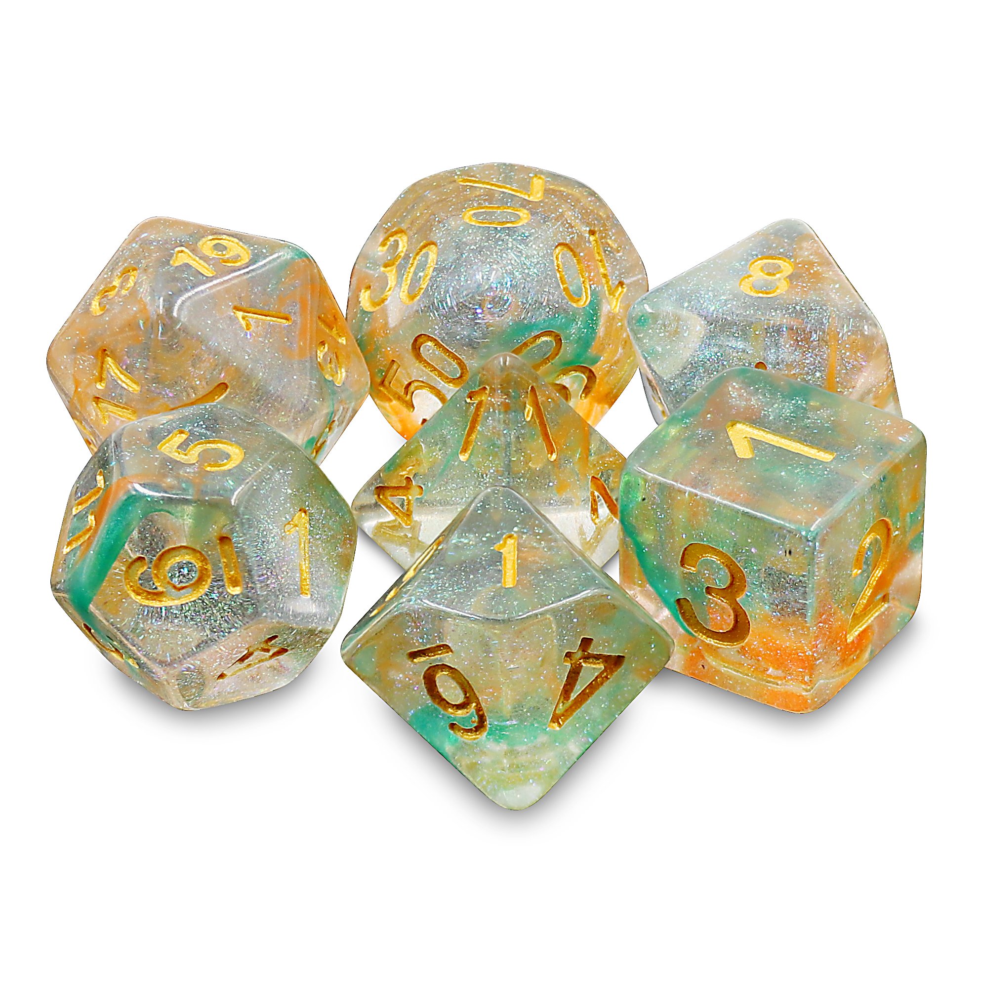 High Quality New Polyhedral Rainbow Color Dice 7pcs Set Standard Size Dice For Board Games