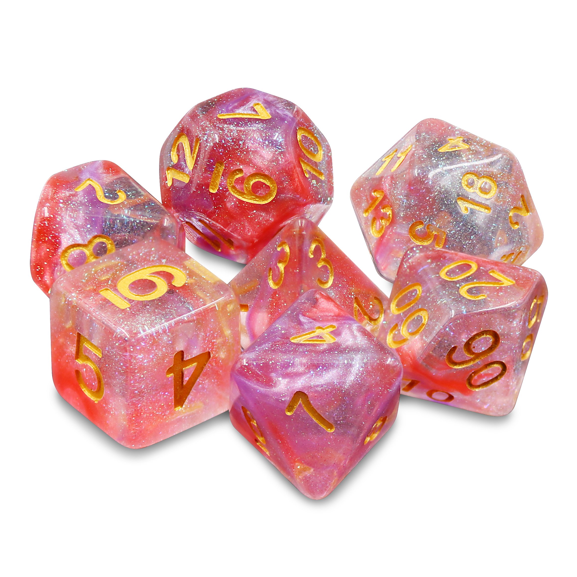 High Quality New Polyhedral Rainbow Color Dice 7pcs Set Standard Size Dice For Board Games