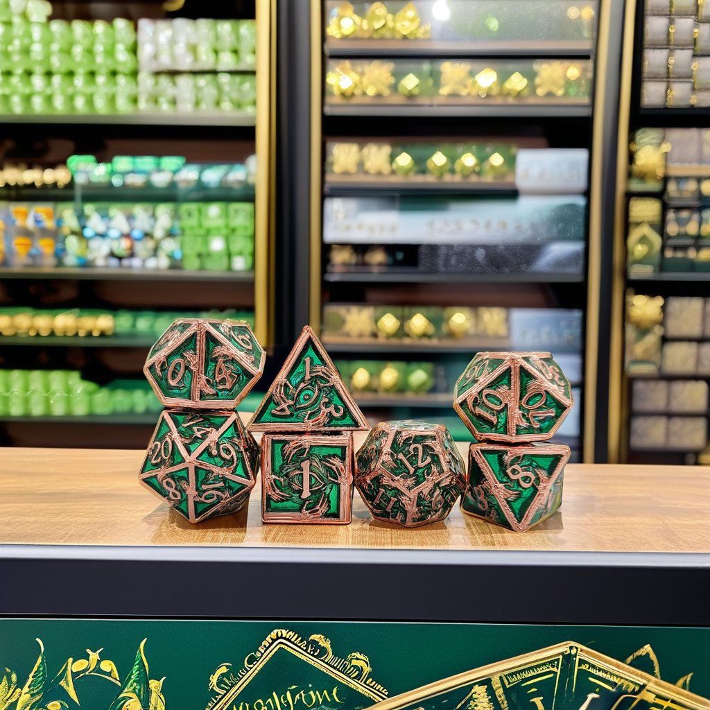 Mini Planet Wholesale RPG Board Games Set Handmade 7pcs Polyhedral Copper Metal Dice Custom Logo DND MTG Players Hollow Style
