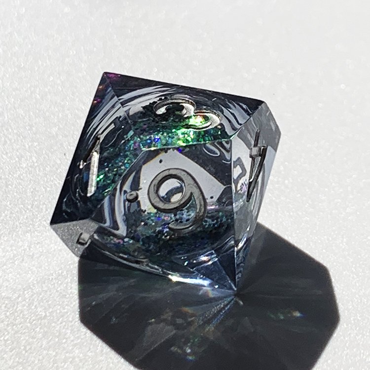 Handmade Dnd Liquid Core Heart Filled Dice Set DND Die Set Rolling D20 Polyhedral Dungeons and Dragons Dice