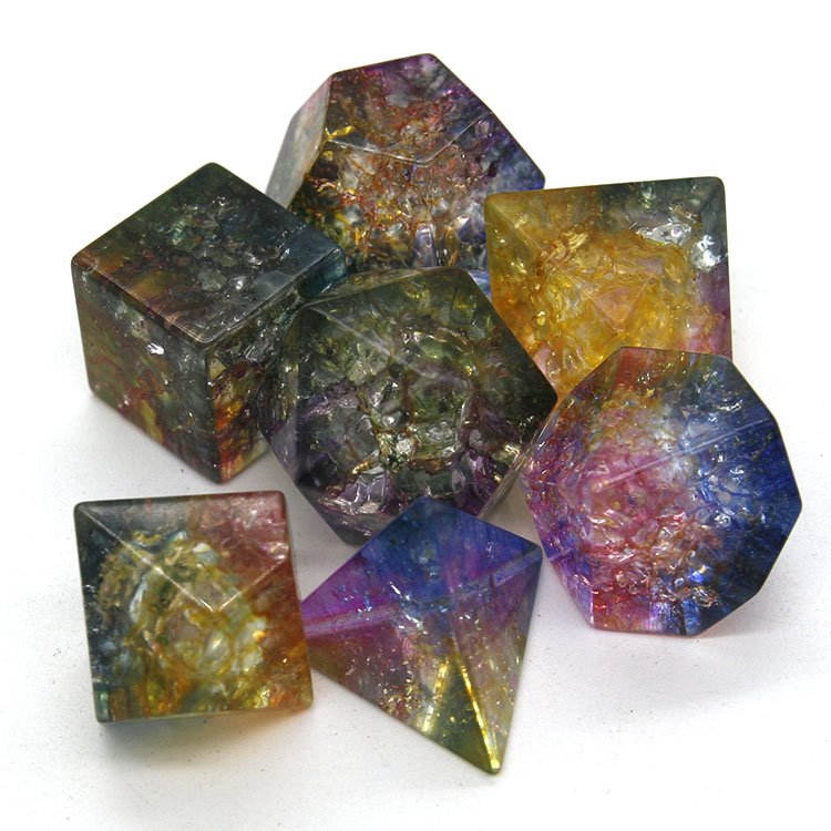 blank 7PCS color dichroic glass dice