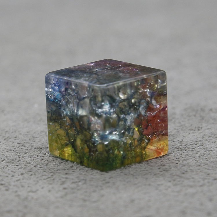 blank 7PCS color dichroic glass dice