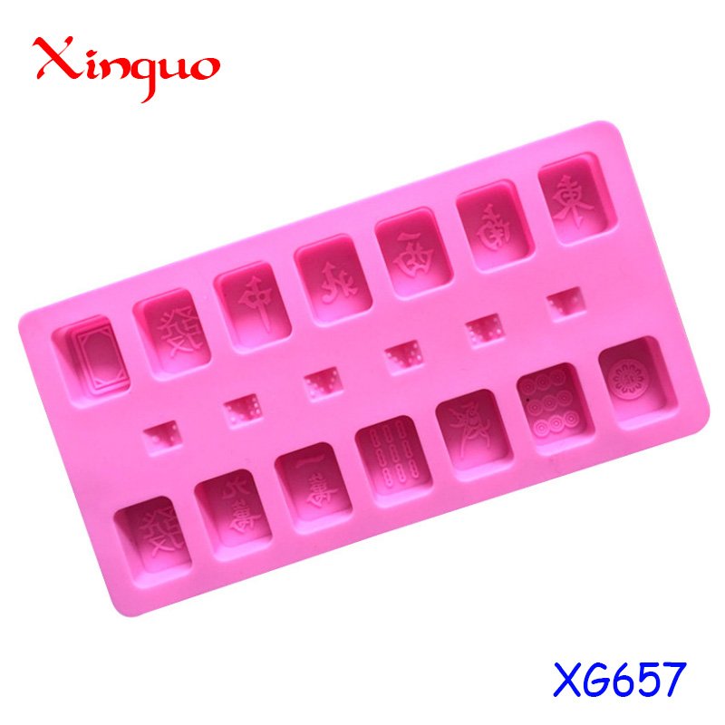 657 factory stock 3D mahjong silicone chocolate mold,HOSL 3D mahjong silicon chocolate moulds with dice in it soap mold trays