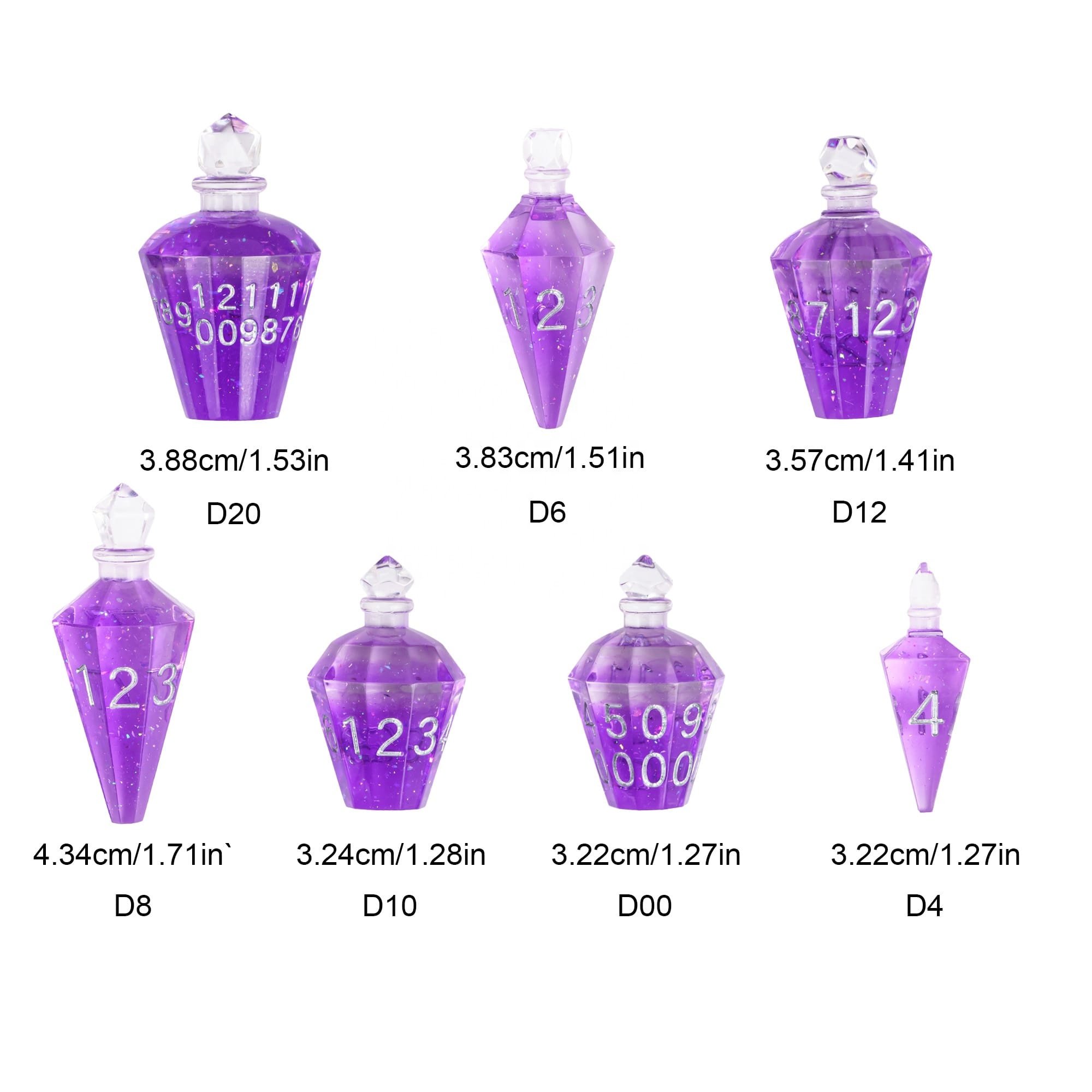 Udixi Custom Polyhedral magic potion bottle Dice Set Dungeons and Dragons DND RPG dice