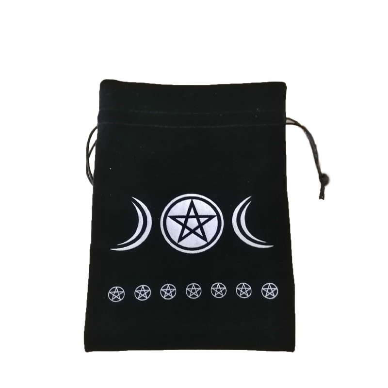 Velvet Animals Tarots Sun Wicca Oracle Cards Small Storage Bag Pouch Runes Witch Divination Jewelry Dice Bag