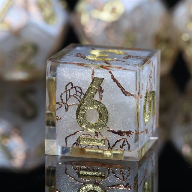 Mini Planet Dragon and Dungeon Custom dnd dice Resin Polyhedral wholesale Sharp Edges Dice board role-playing game Dice Set