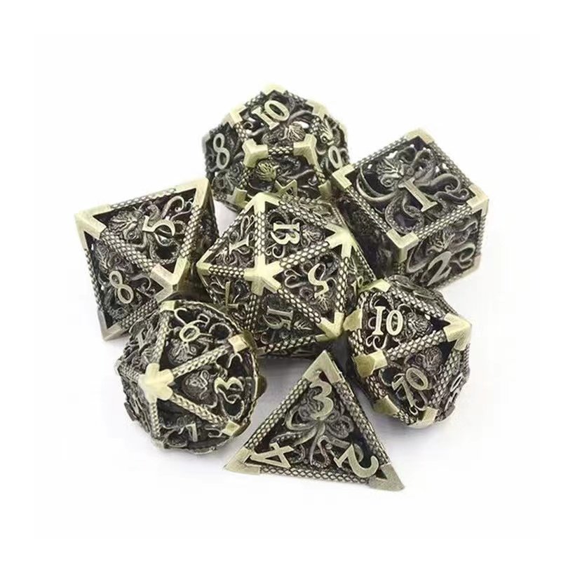 New shape metal hollow dice Dungeons & Dragons polyhedron TRPG board game DND Octopus dice set
