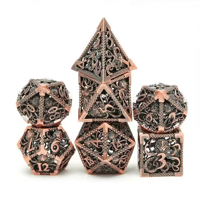 New shape metal hollow dice Dungeons & Dragons polyhedron TRPG board game DND Octopus dice set