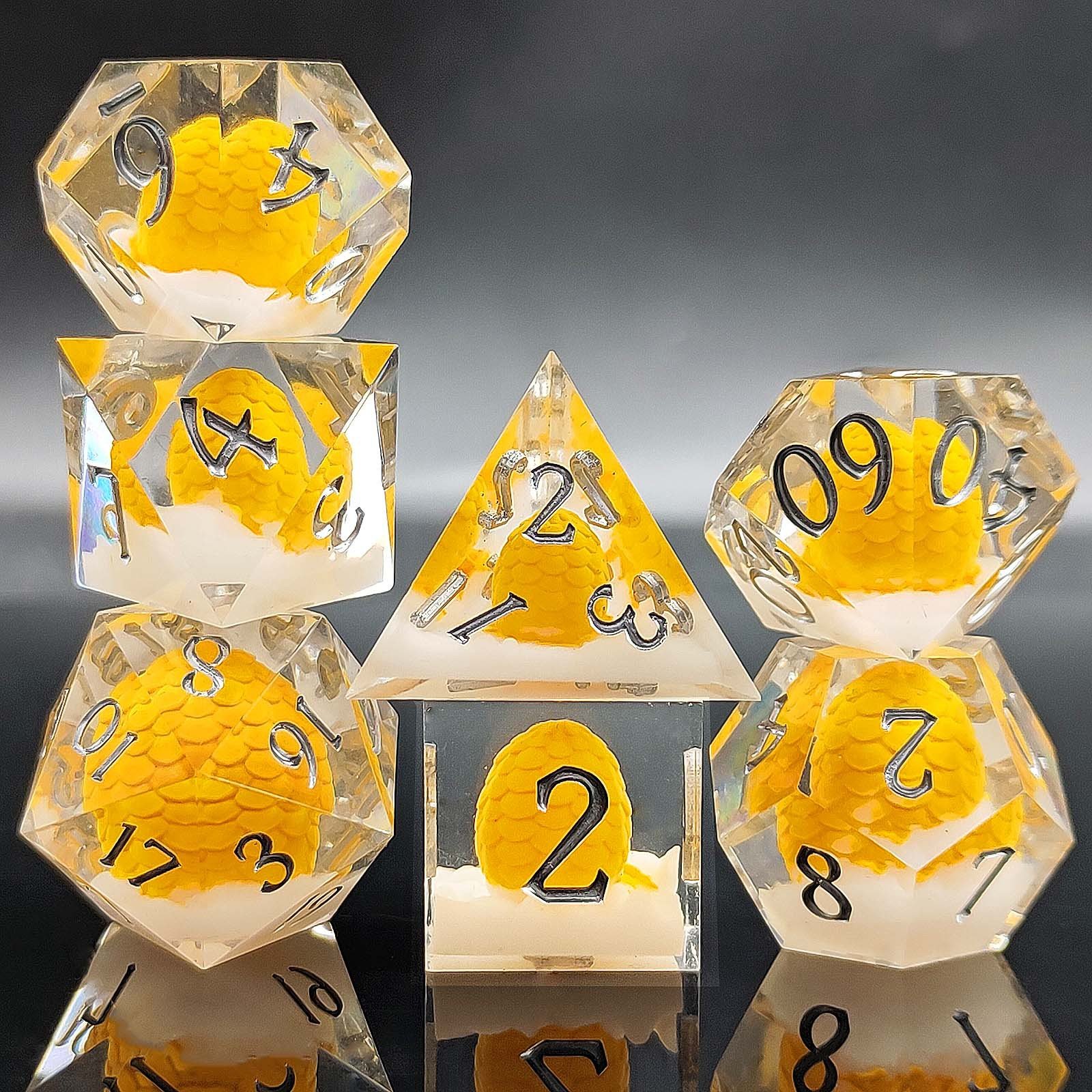 Hot Sell Dungeons And Dragons D&d Colorful Purple White Edge Iridescent Mylarclear Dnd Dice Set