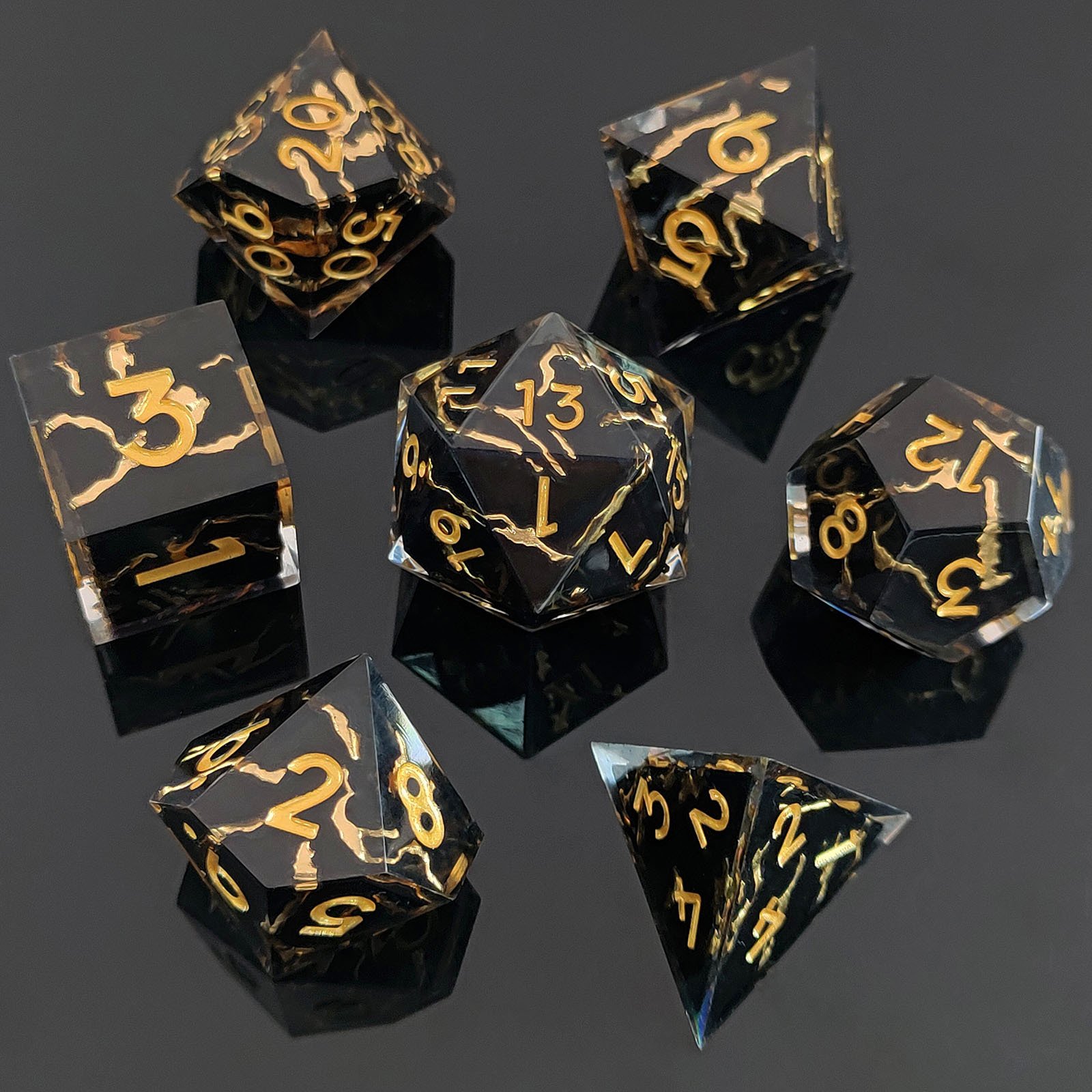 Hot Sell Dungeons And Dragons D&d Colorful Purple White Edge Iridescent Mylarclear Dnd Dice Set