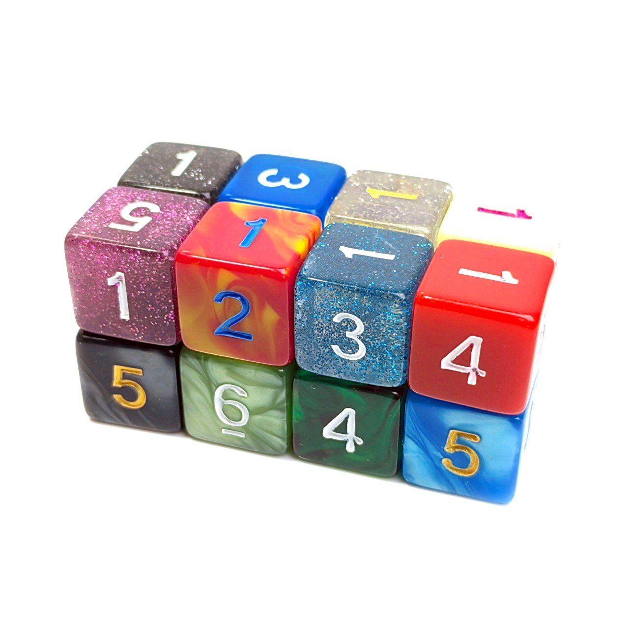 Bulk wholesale D6 Six Sided 16mm Right Angle Dice colored Custom white digital Dice for Game Toys Casino Art Picture Board Game