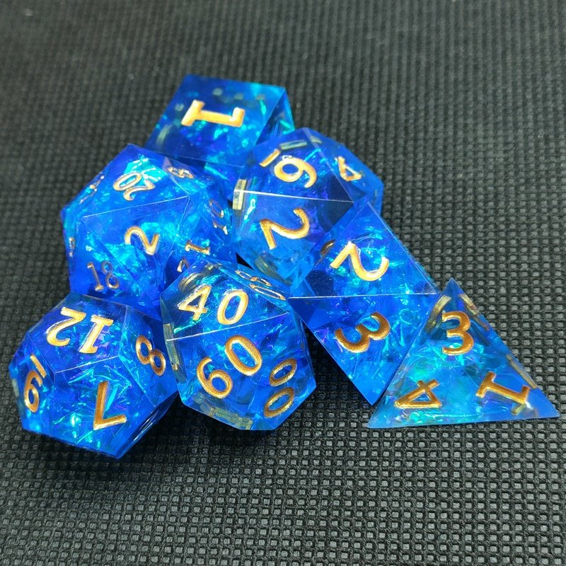 New Upscale Resin Transparent dice Handmade Sharp Resin Dice Tabletop RPG Games D4 D6 D8 D% D10 D12 D20
